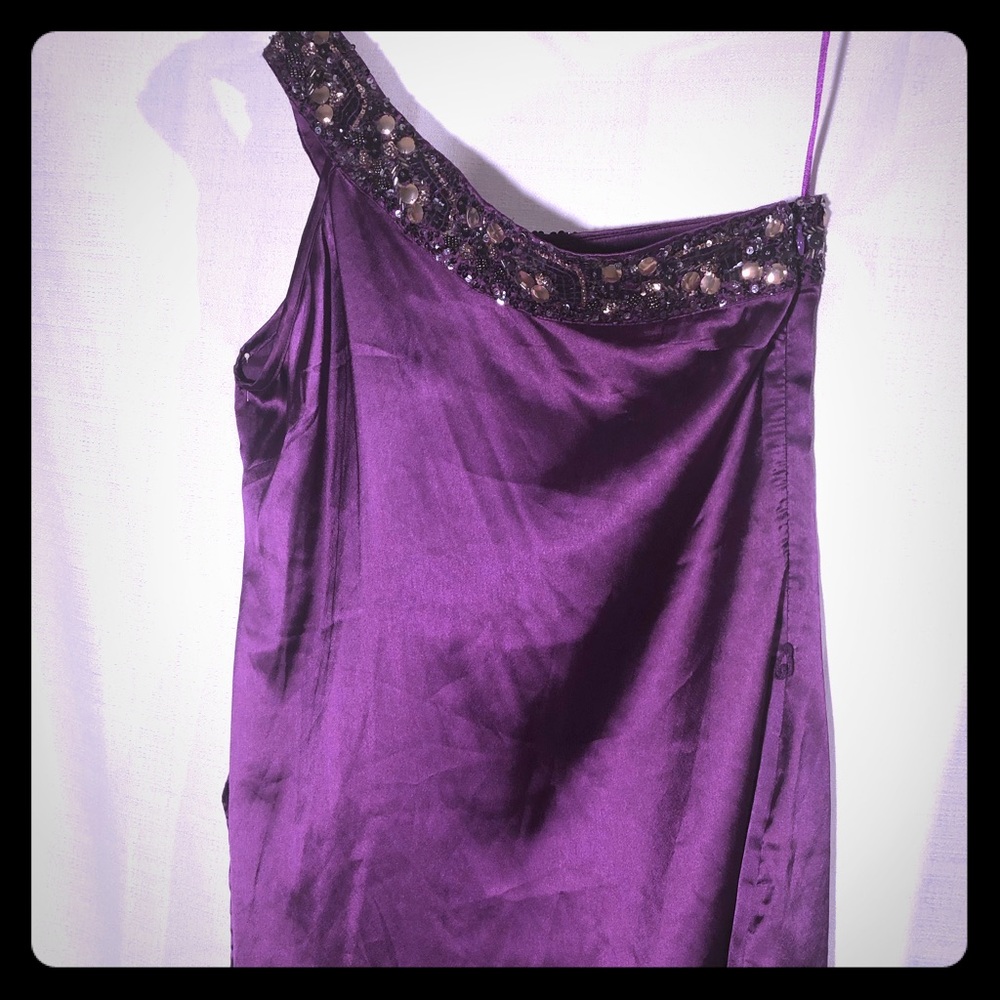 Purple One Shoulder Date Night Blouse